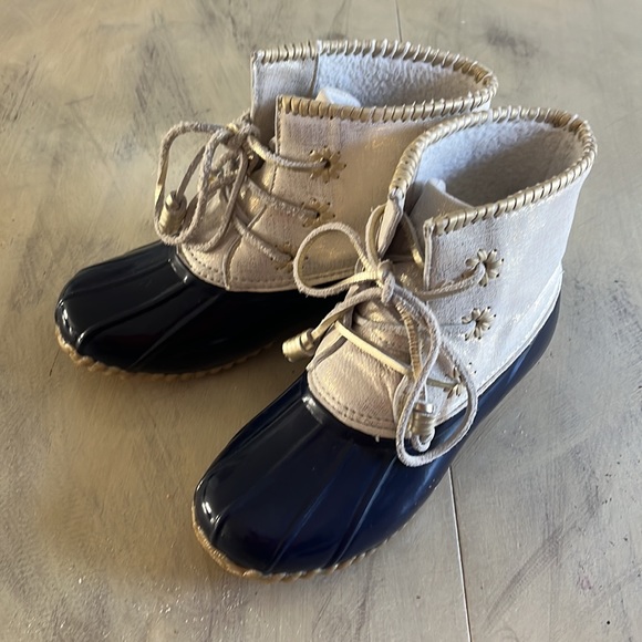 Womens Jack Rogers Navy Duck Boots Size 7 - Picture 5 of 5